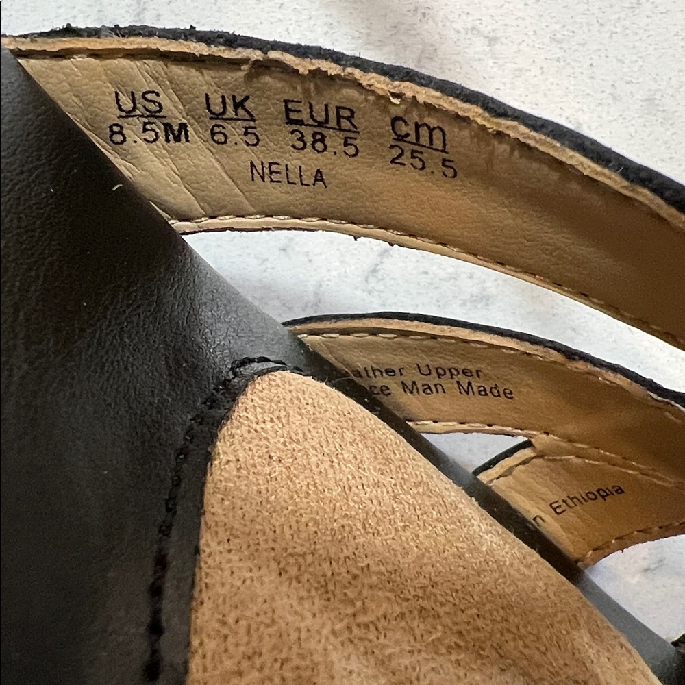 Naturalizer Black Womens Nella Leather Buckle Wedges Size 8.5 - Picture 3 of 16